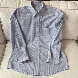 Brooks Brothers Gray Plaid Button Down Shirt